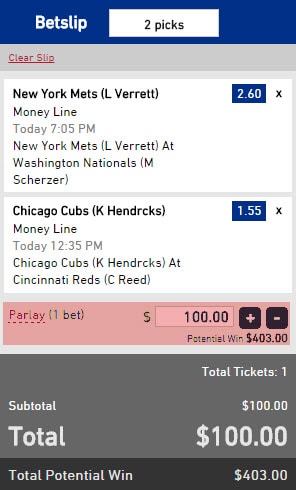 BCLC Playnow.com 2 game parlay